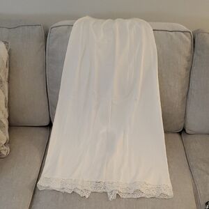 Vassarette Long Skirt Slip With Lace Trim